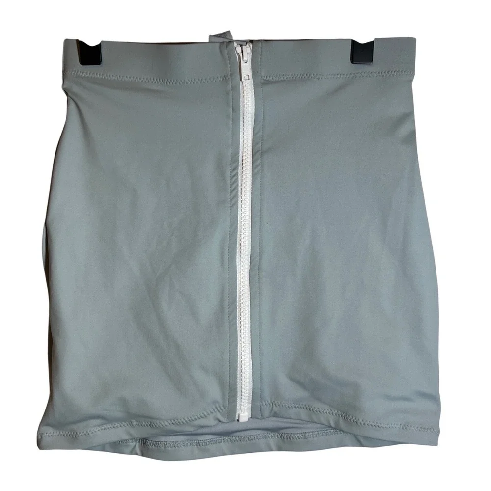 SKIMS Sporty Zipper Swim Mini Skirt in‎ Pacific Blue, Women's Size XXS, NWT